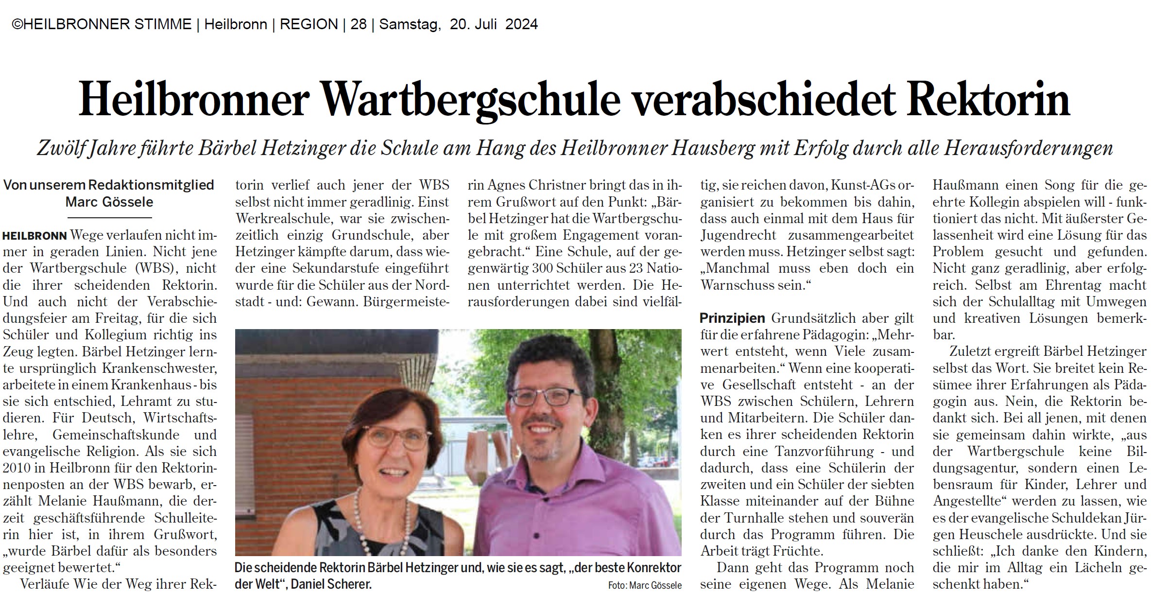 Stimme Artikel Abschied