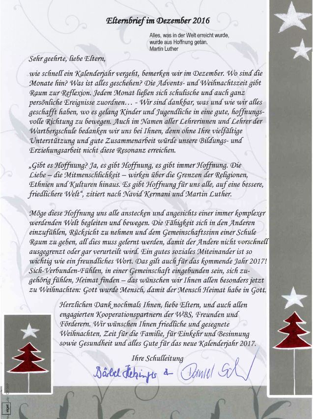 Weihnachtsbrief